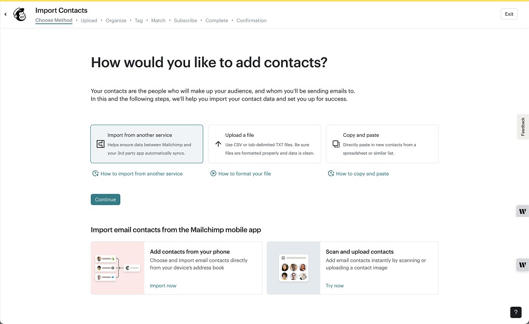 Next best action: Import Contacts flow